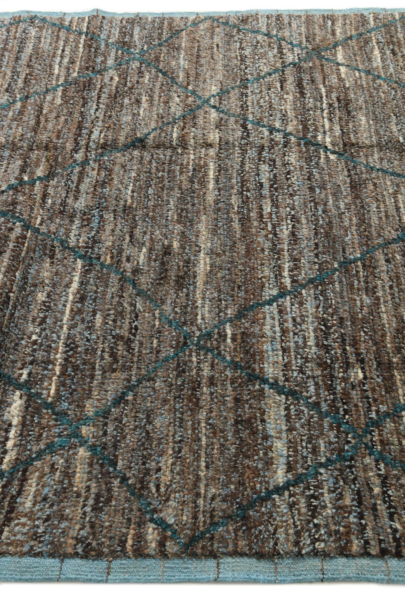 6' 1 x 9' 3 Hand Knotted Moroccan Wool Rug