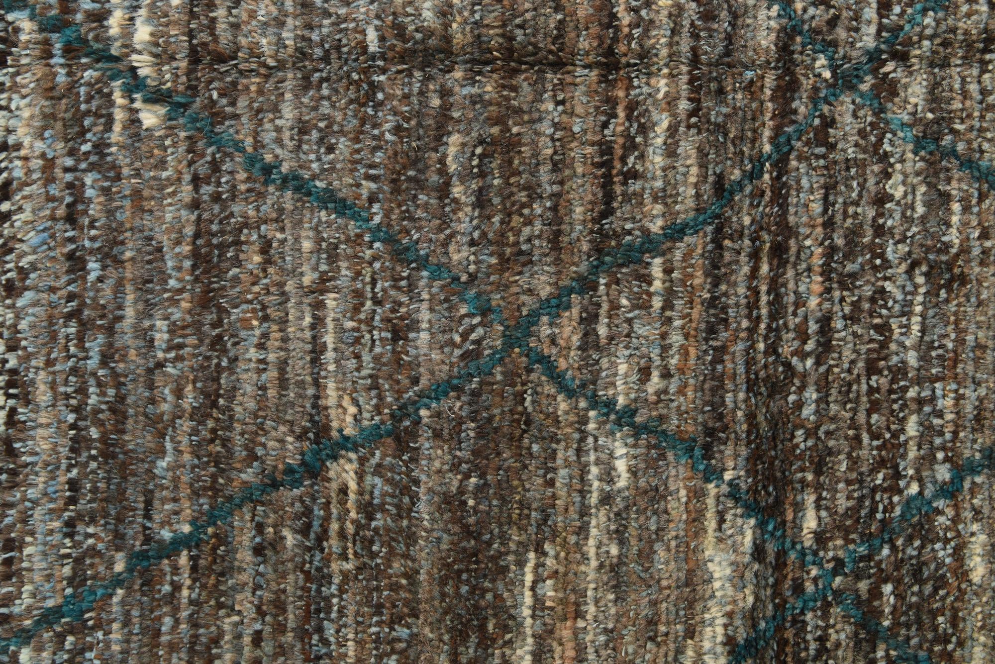 6' 1 x 9' 3 Hand Knotted Moroccan Wool Rug