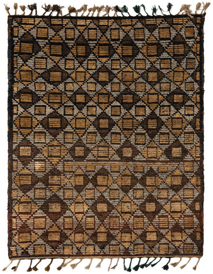Detail image of 5' 6 x 7' 10 Hand Knotted Moroccan Wool Rug