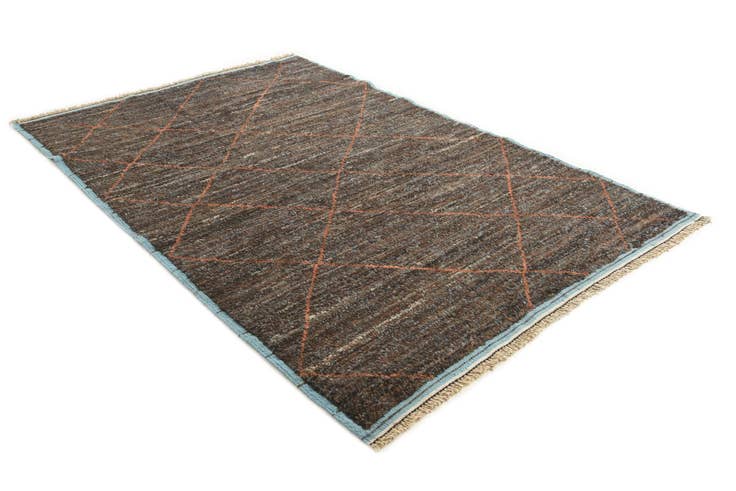 Detail image of 6' 1 x 9' 3 Hand Knotted Moroccan Wool Rug