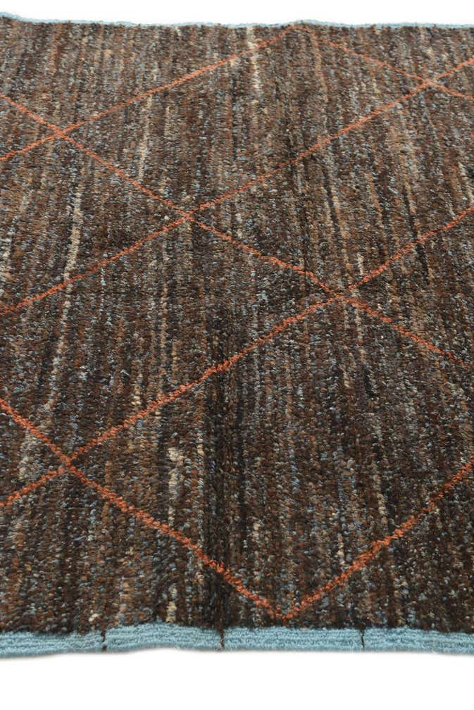 6' 1 x 9' 3 Hand Knotted Moroccan Wool Rug