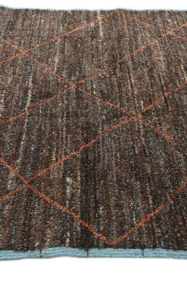 Detail image of 6' 1 x 9' 3 Hand Knotted Moroccan Wool Rug