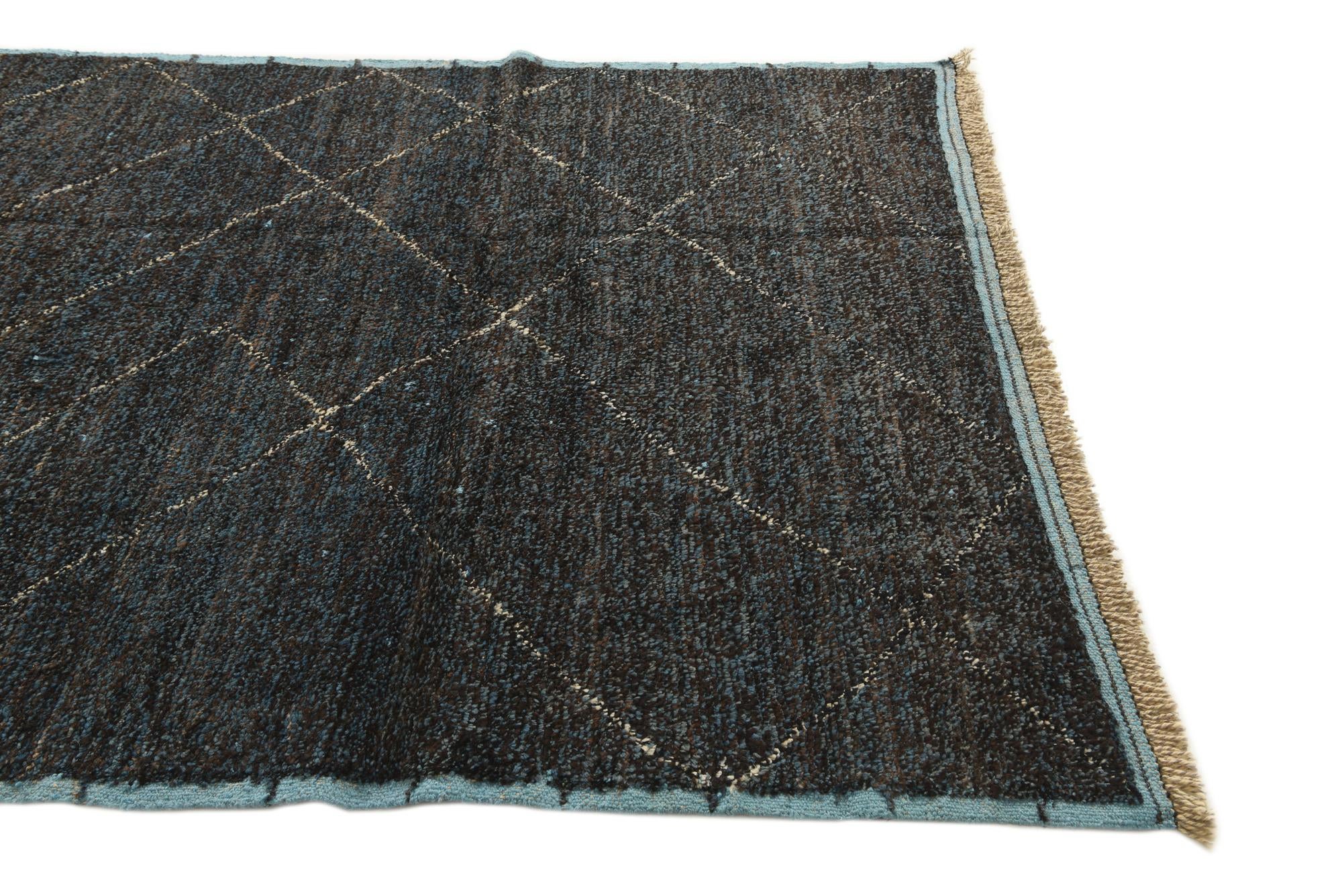 5' 10 x 8' 6 Hand Knotted Moroccan Wool Rug