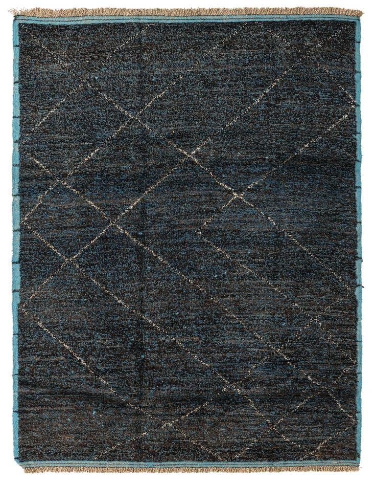 Detail image of 5' 10 x 8' 6 Hand Knotted Moroccan Wool Rug