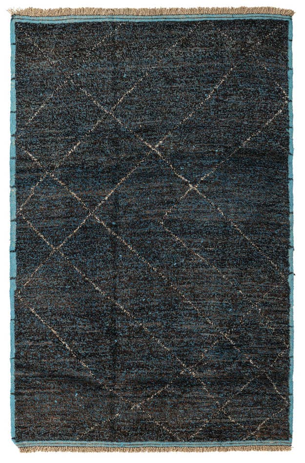 Detail image of 5' 10 x 8' 6 Hand Knotted Moroccan Wool Rug