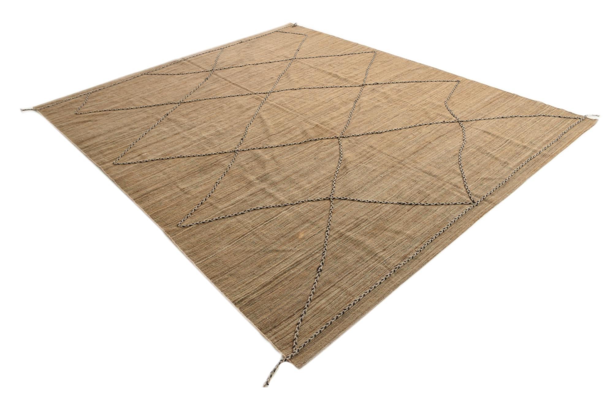 8' x 9' 7 Hand Knotted Moroccan Wool Rug