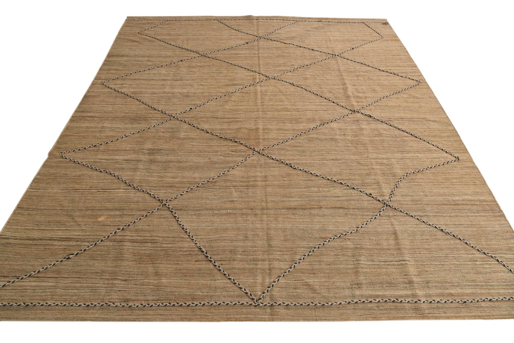 8' x 9' 7 Hand Knotted Moroccan Wool Rug