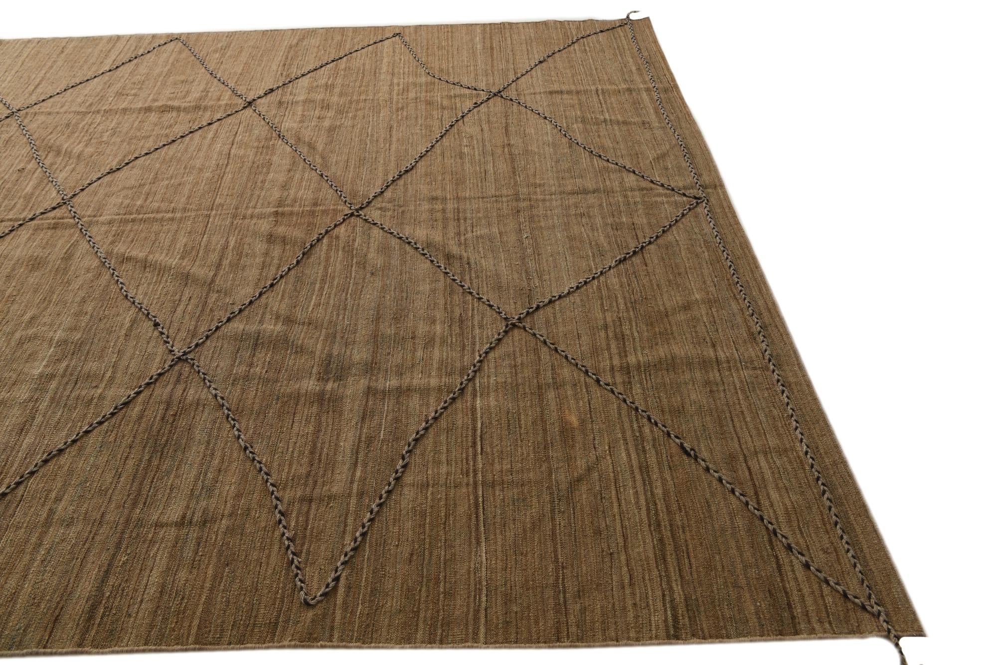 8' x 9' 7 Hand Knotted Moroccan Wool Rug