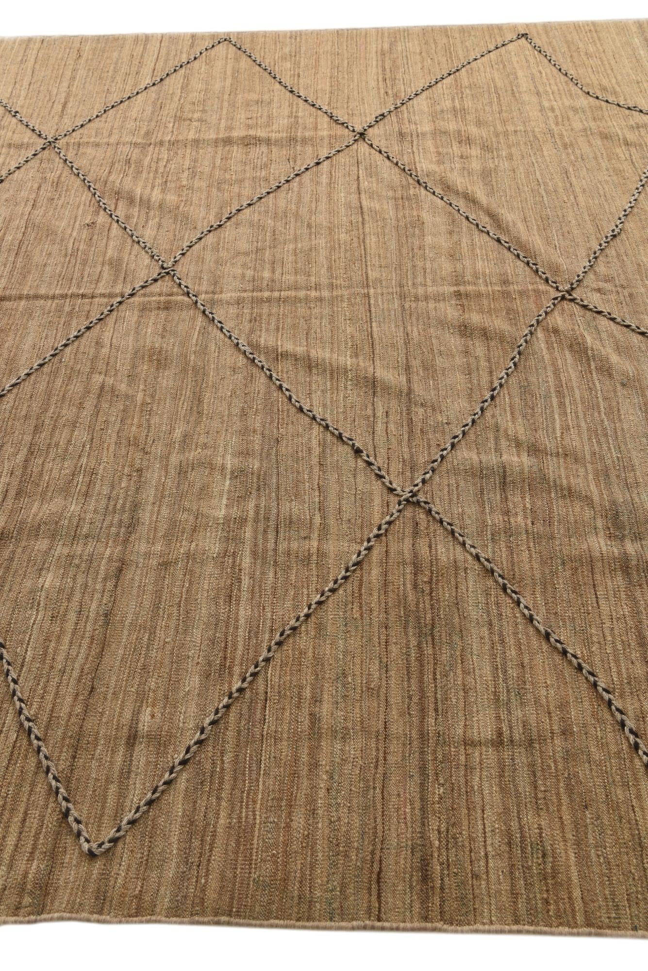 8' x 9' 7 Hand Knotted Moroccan Wool Rug