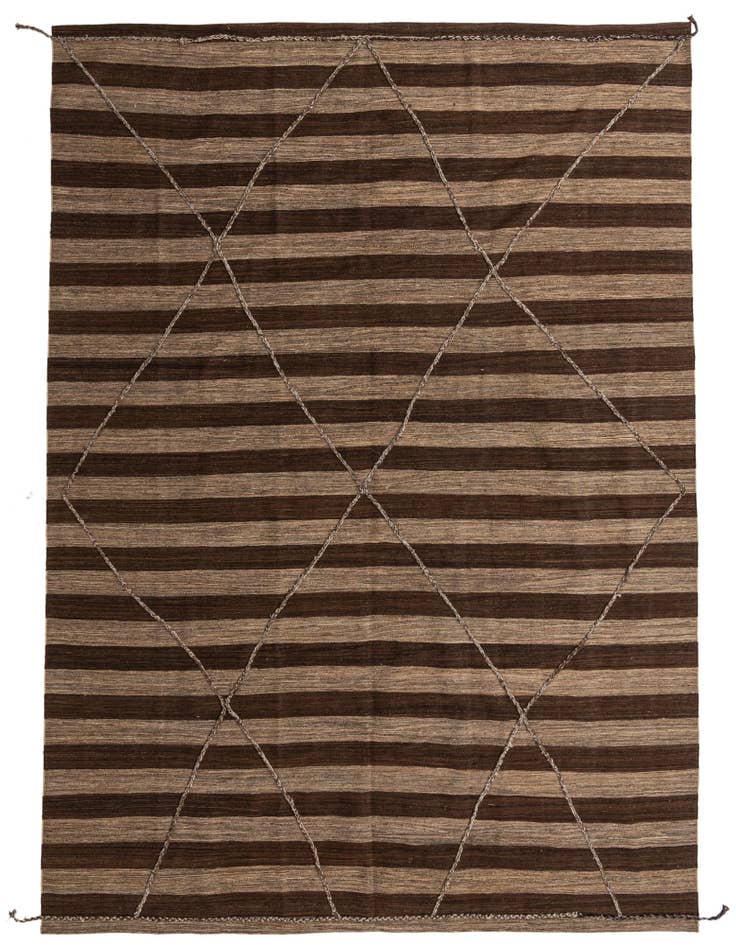 Detail image of 9' 7 x 12' 10 Hand Knotted Moroccan Wool Rug