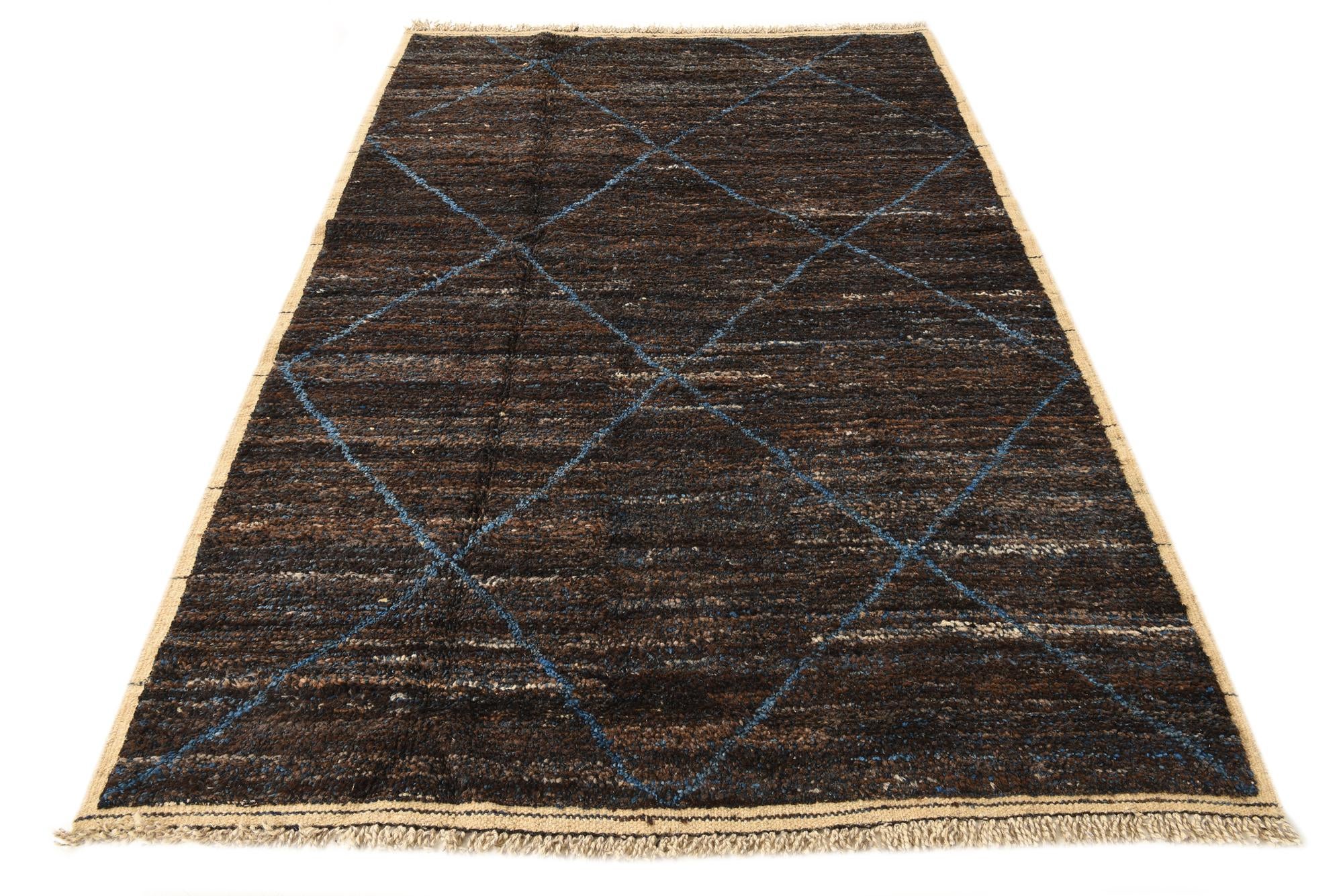 5' 4 x 8' 5 Hand Knotted Moroccan Wool Rug