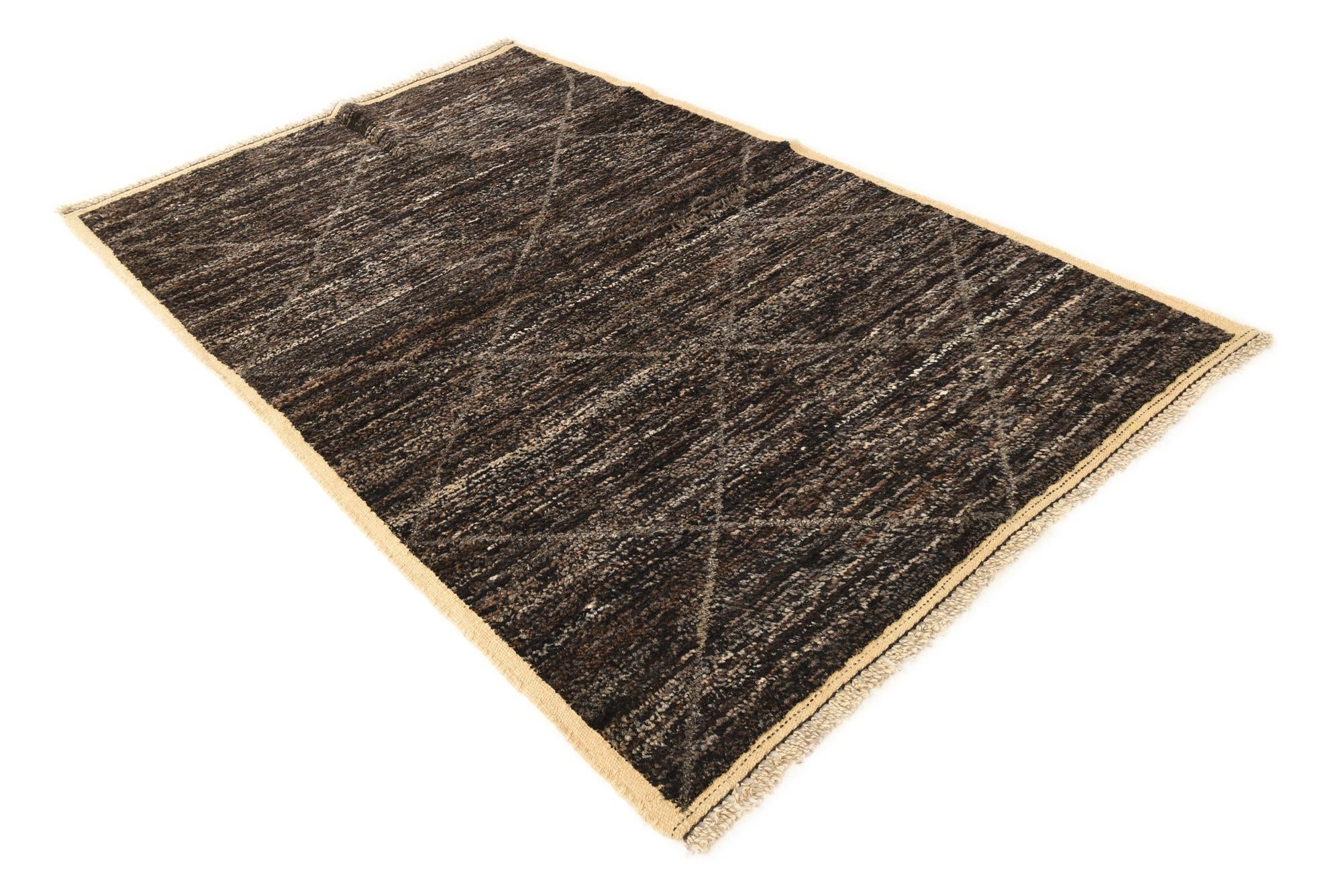 5' 3 x 8' 4 Hand Knotted Moroccan Wool Rug