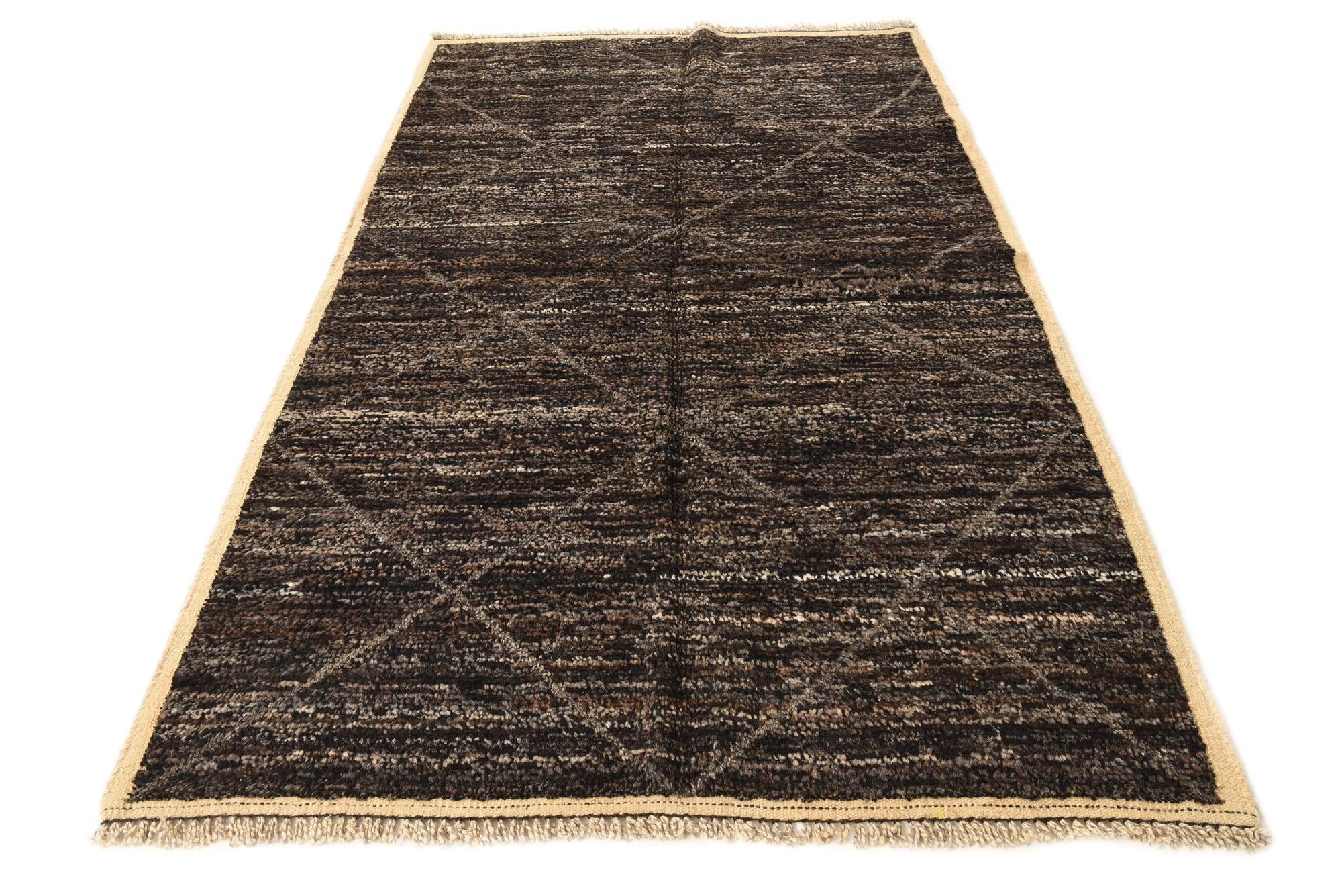 5' 3 x 8' 4 Hand Knotted Moroccan Wool Rug