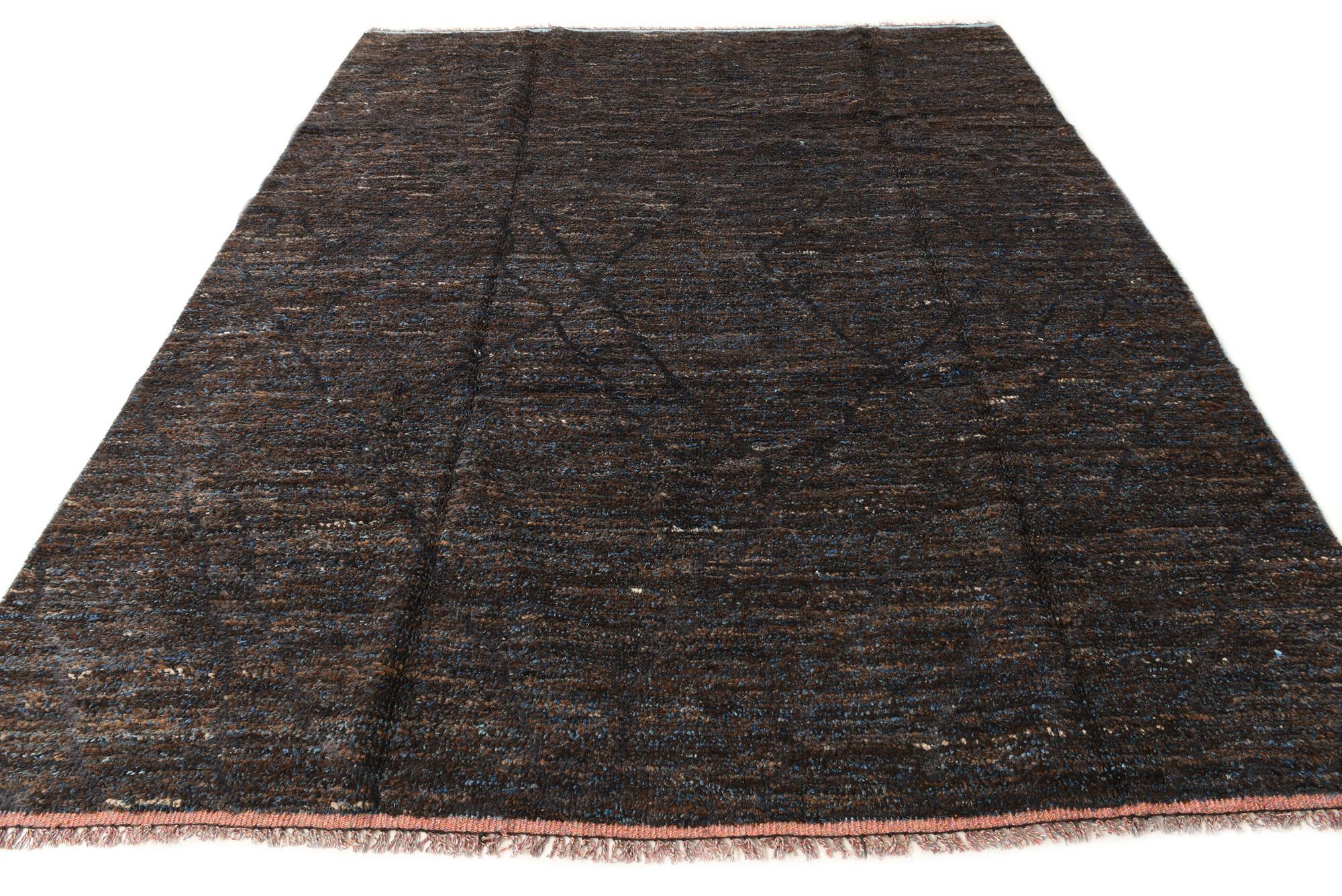 8' 4 x 10' Hand Knotted Moroccan Wool Rug
