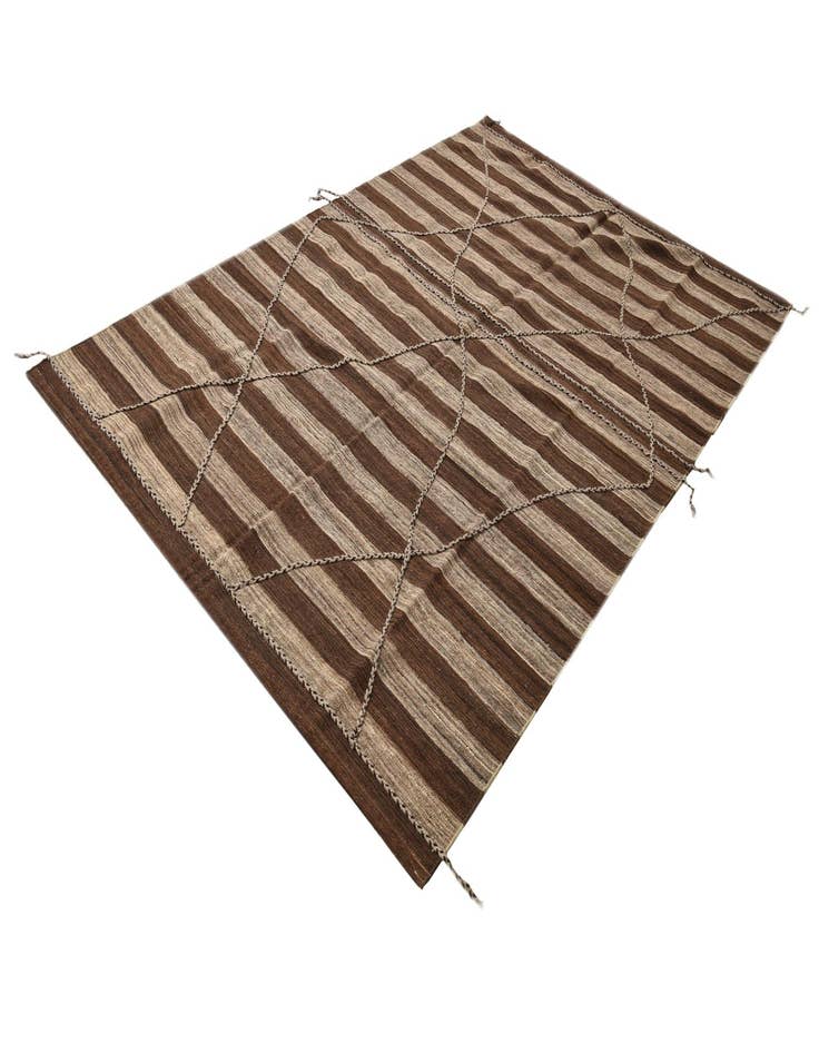 Detail image of 6' 5 x 9' 10  Hand Knotted Moroccan Wool Rug