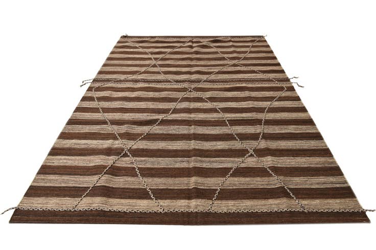 Detail image of 6' 5 x 9' 10 Hand Knotted Moroccan Wool Rug
