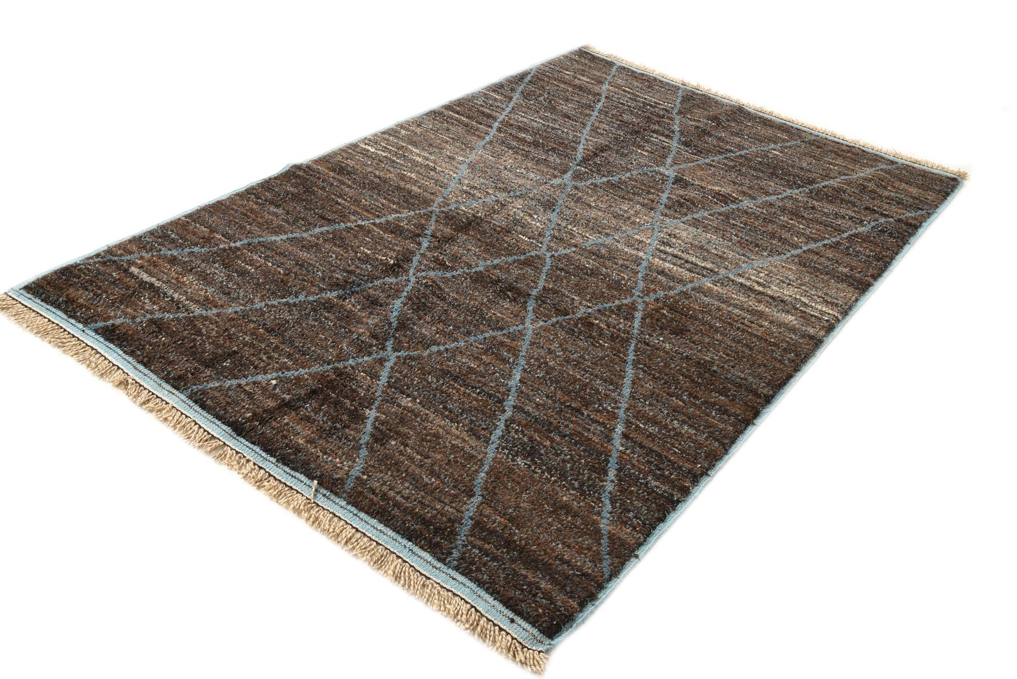 6' x 9' 1 Hand Knotted Moroccan Wool Rug