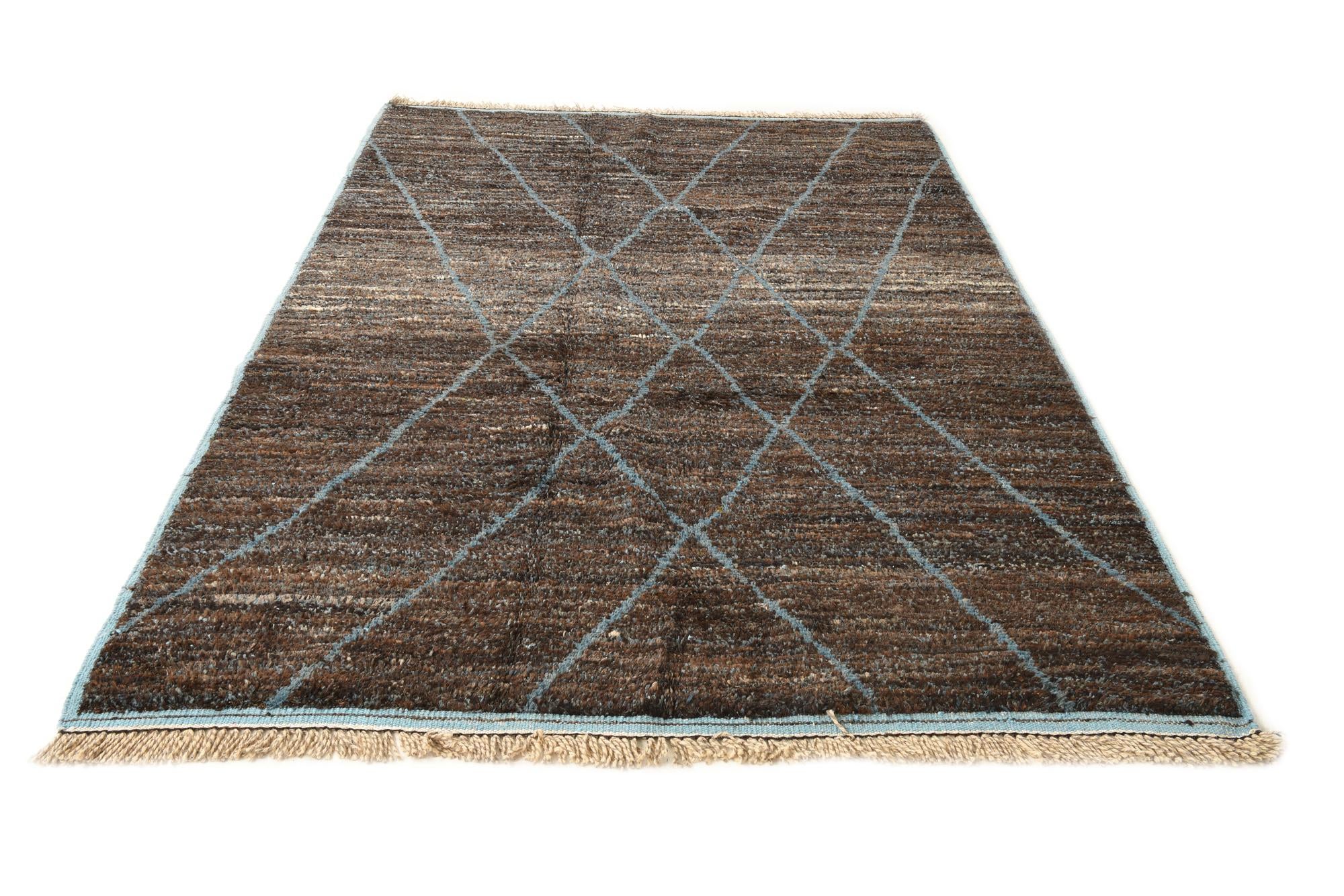 6' x 9' 1 Hand Knotted Moroccan Wool Rug