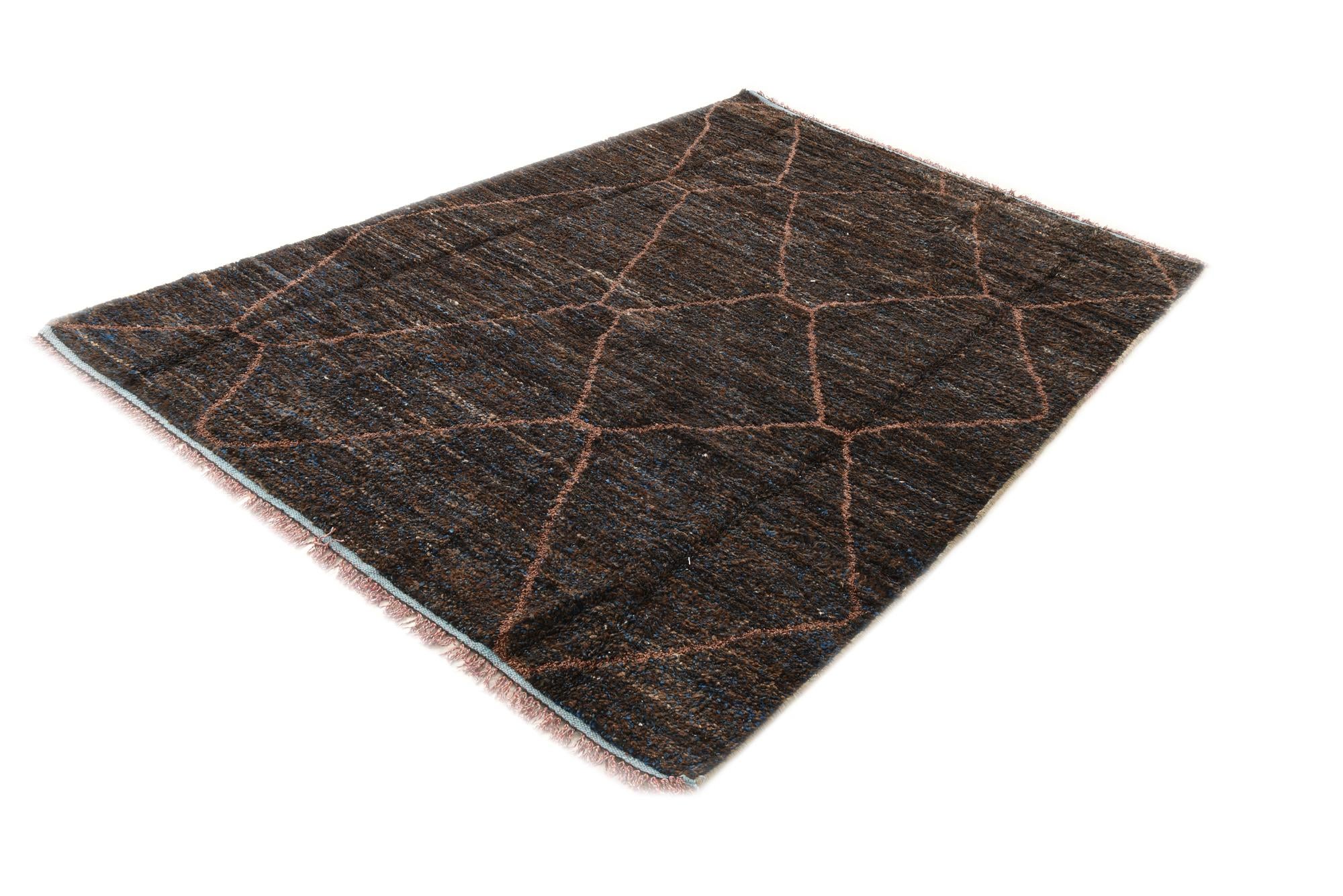 6' x 9' 2 Hand Knotted Moroccan Wool Rug