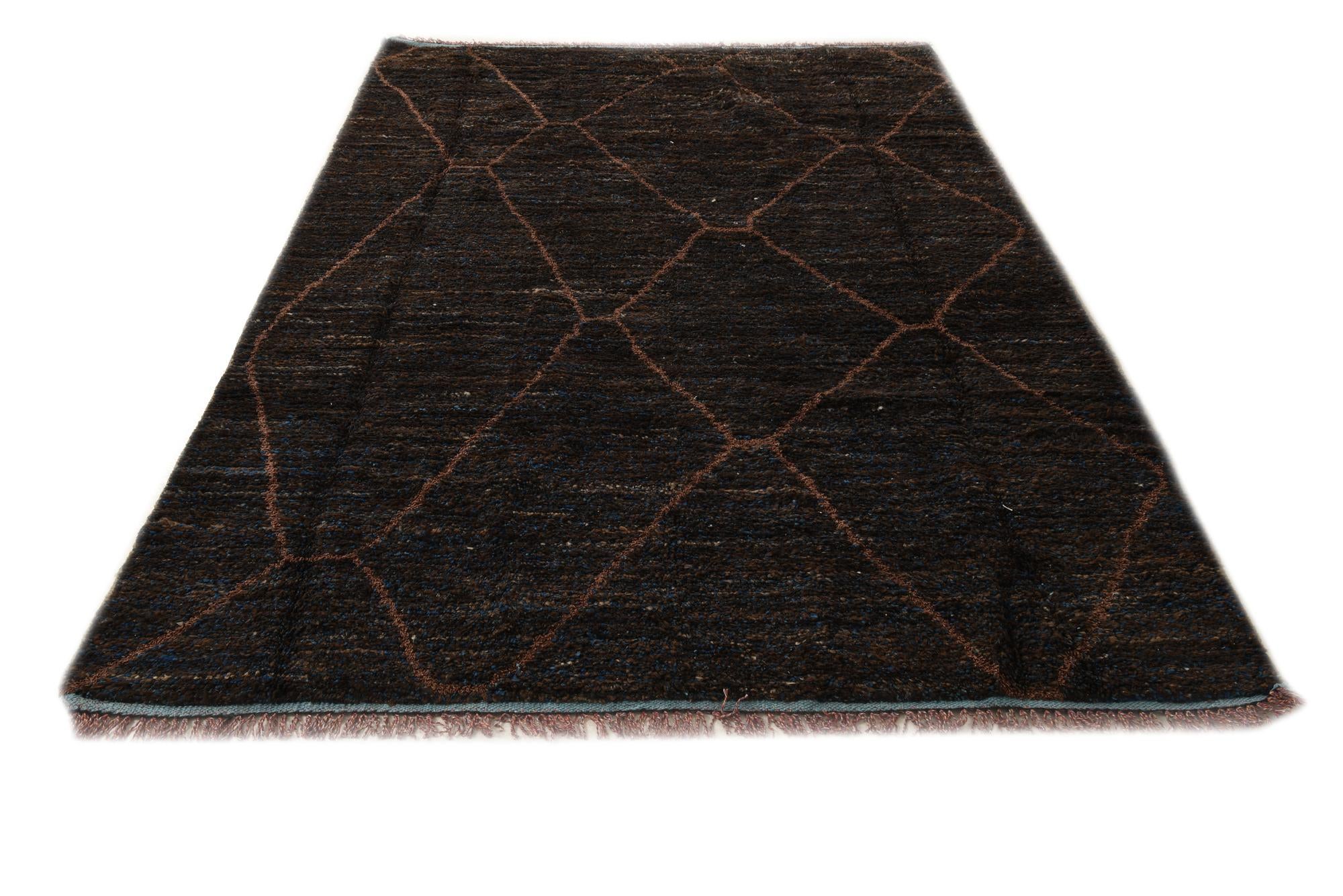 6' x 9' 2 Hand Knotted Moroccan Wool Rug