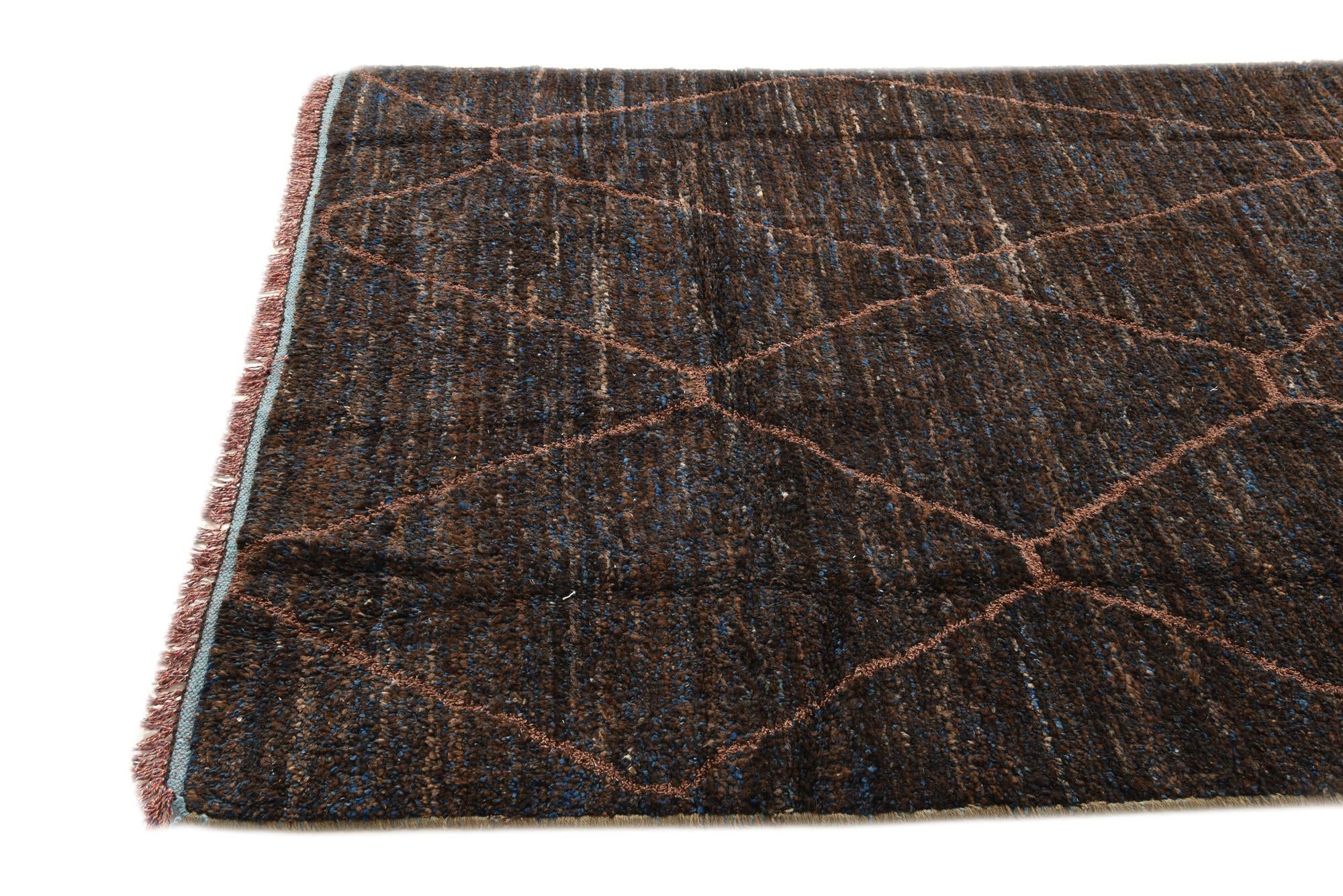 6' x 9' 2 Hand Knotted Moroccan Wool Rug