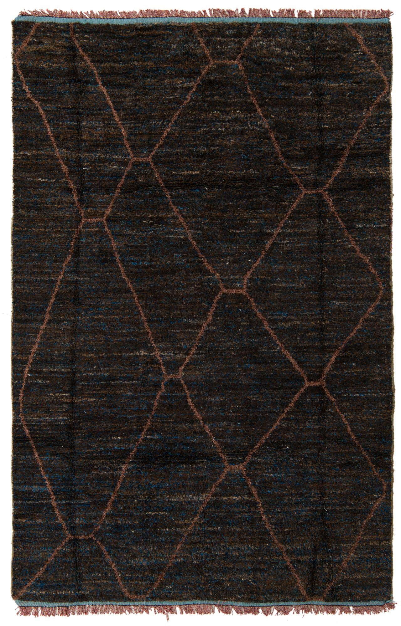 6' x 9' 2 Hand Knotted Moroccan Wool Rug