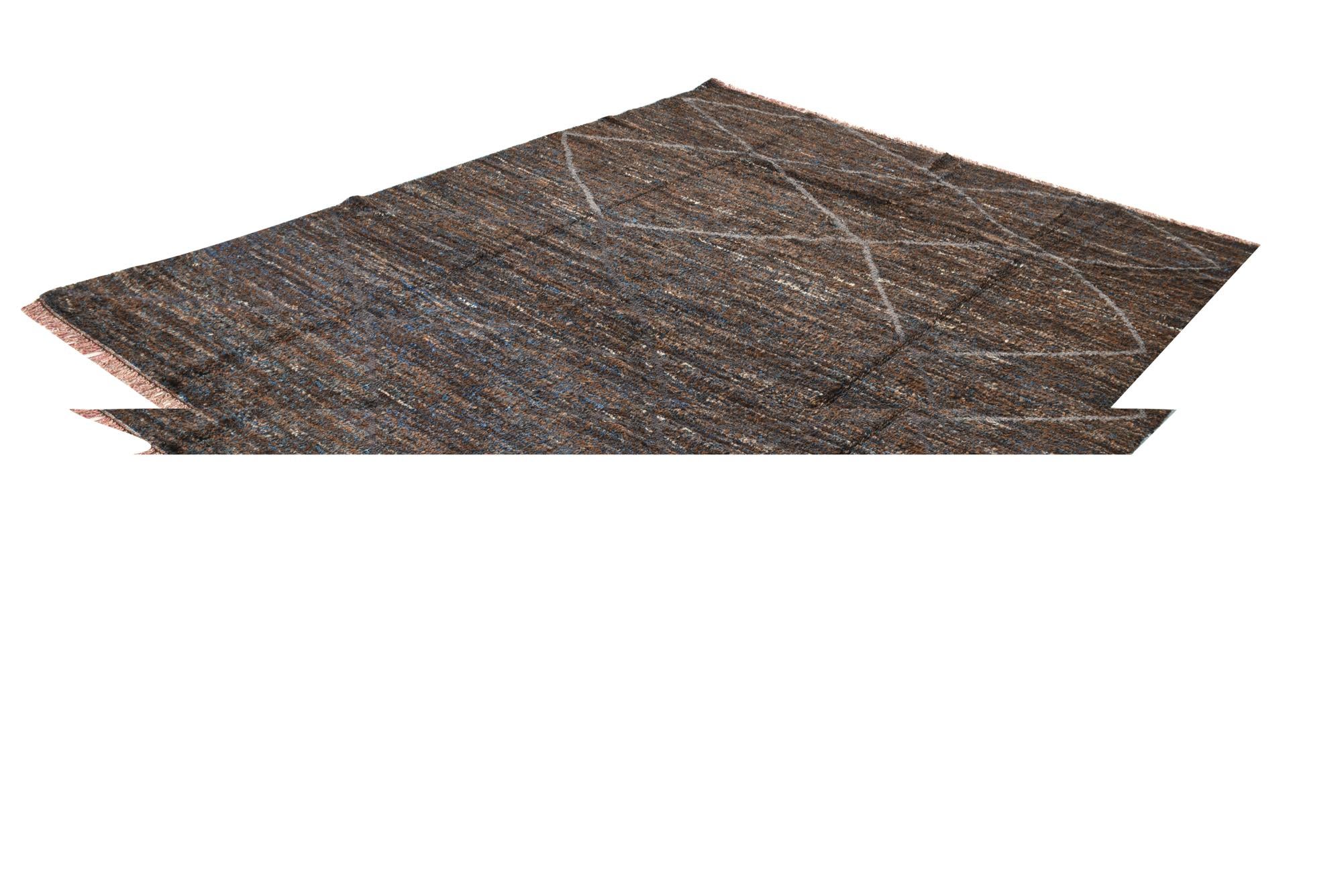 7' 9 x 9' 10 Hand Knotted Moroccan Wool Rug