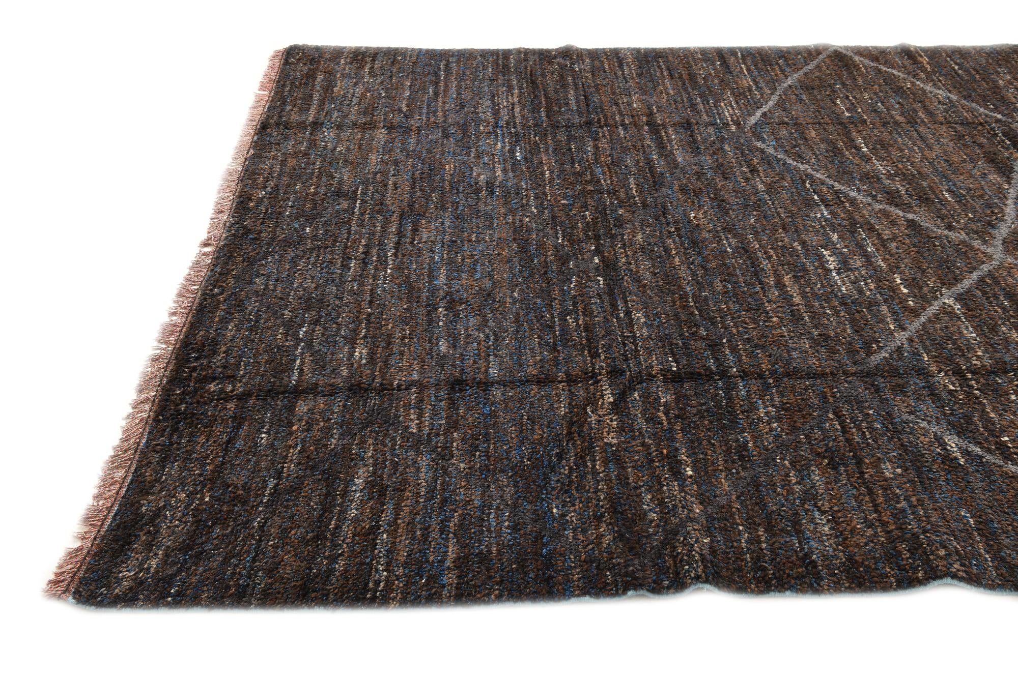 7' 9 x 9' 10 Hand Knotted Moroccan Wool Rug