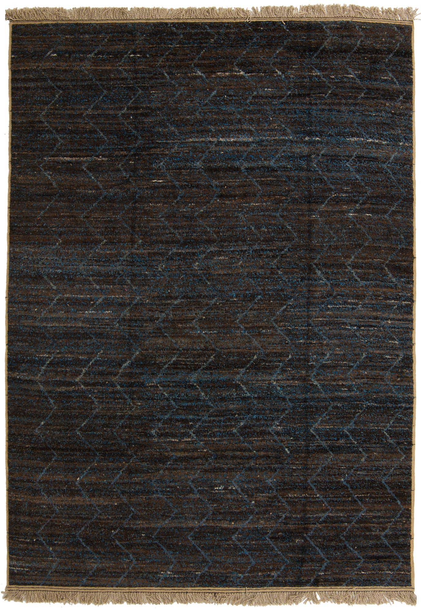 9' x 12' 7 Hand Knotted Moroccan Wool Rug