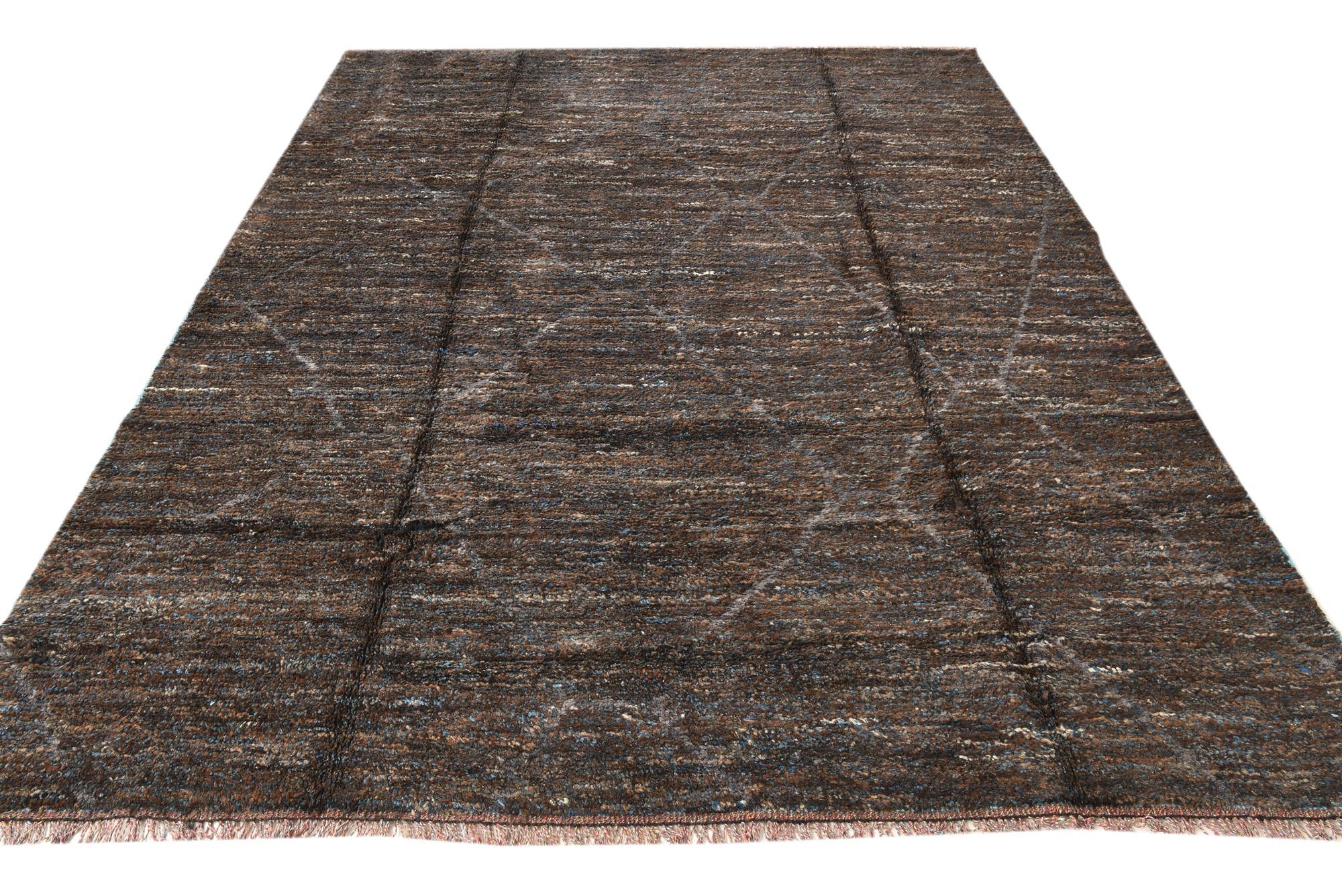 8' 2 x 10' 9 Hand Knotted Moroccan Wool Rug