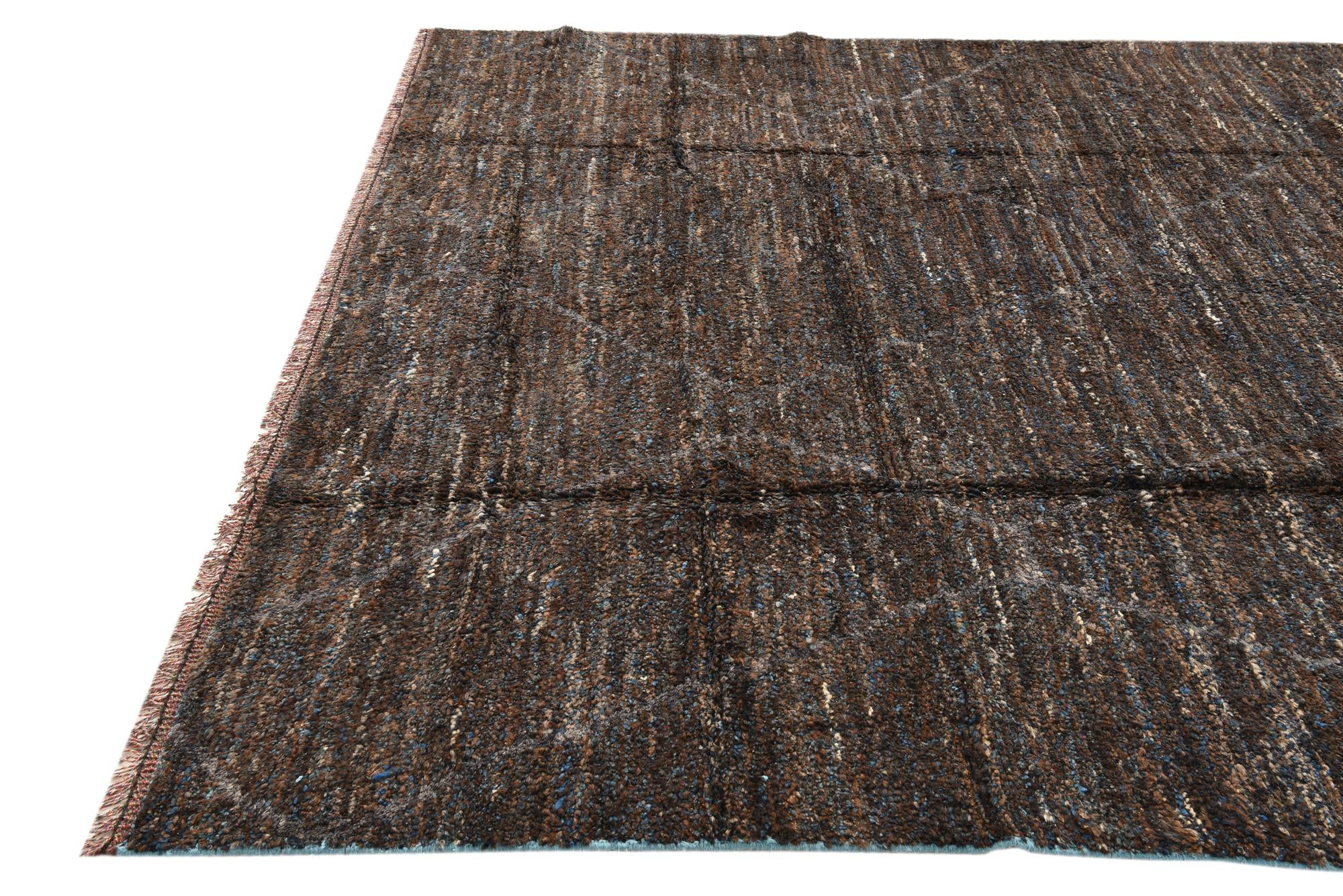 8' 2 x 10' 9 Hand Knotted Moroccan Wool Rug