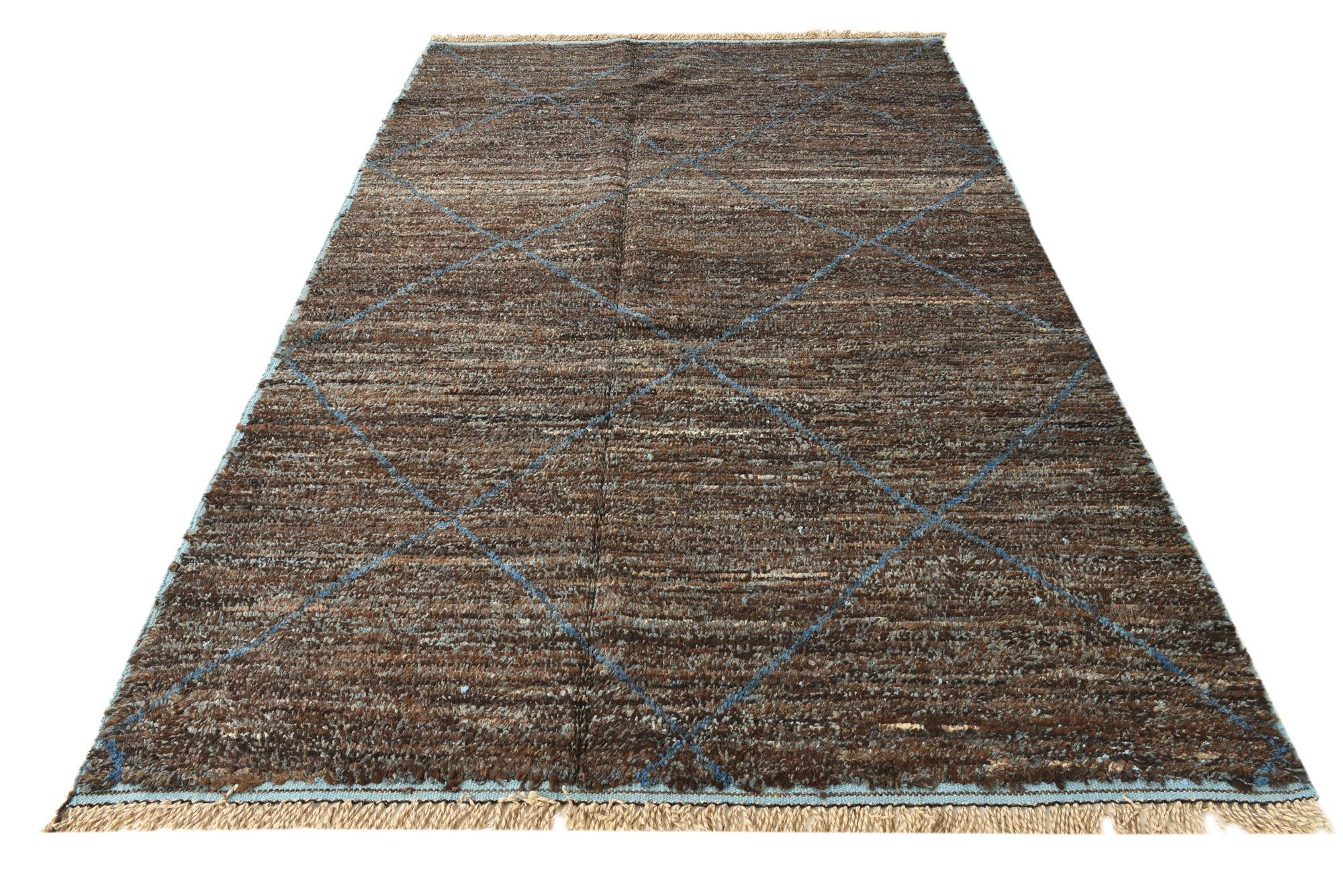 6' 3 x 9' 6 Hand Knotted Moroccan Wool Rug
