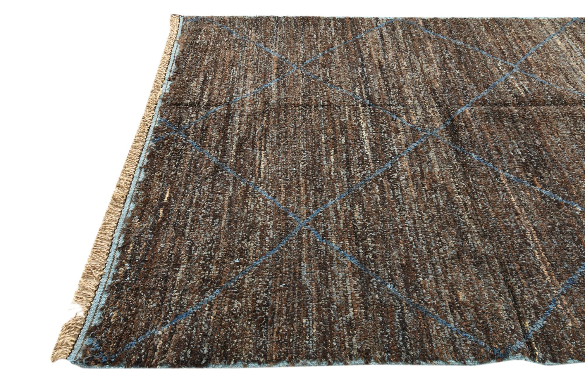 6' 3 x 9' 6 Hand Knotted Moroccan Wool Rug