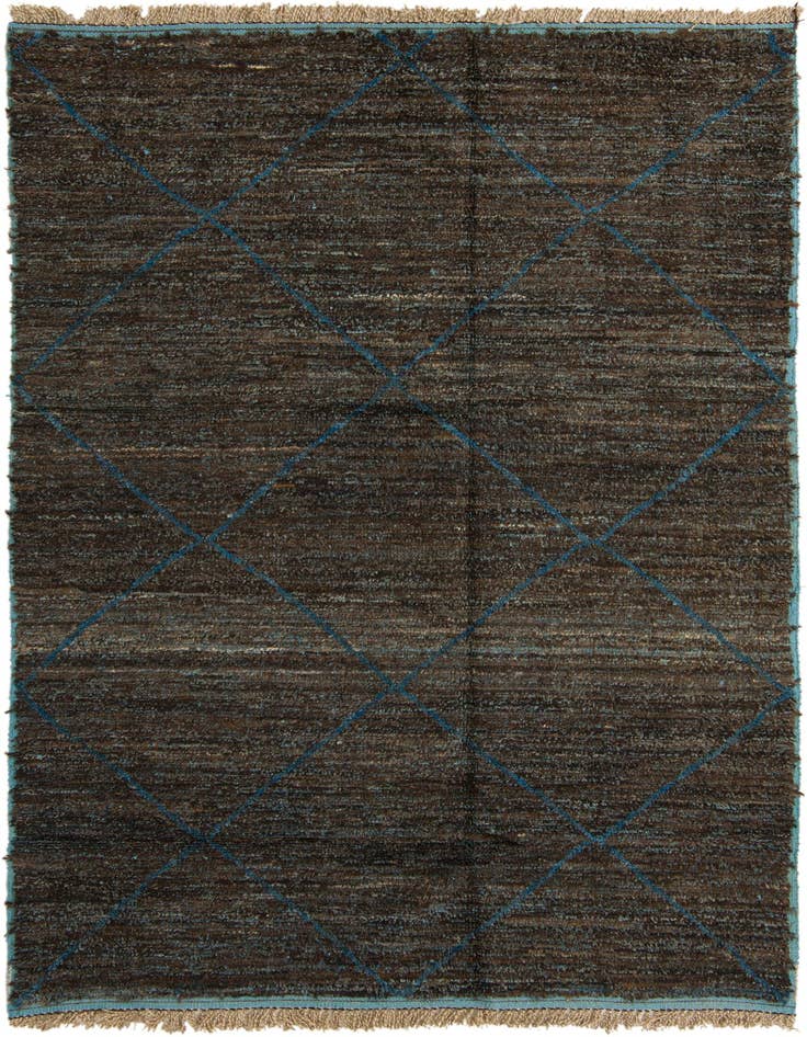 Detail image of 6' 3 x 9' 6 Hand Knotted Moroccan Wool Rug