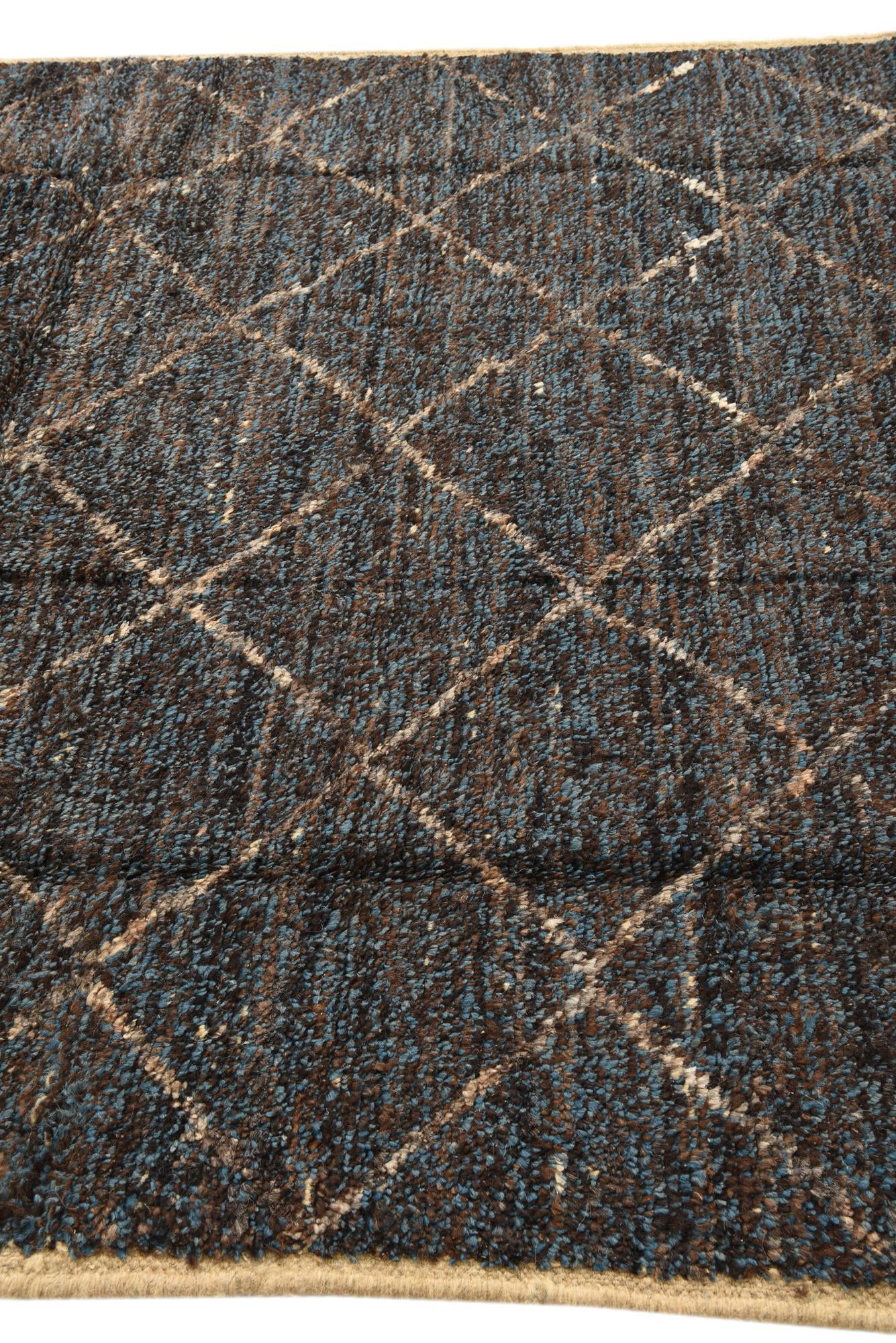 6' 1 x 9' 6 Hand Knotted Moroccan Wool Rug