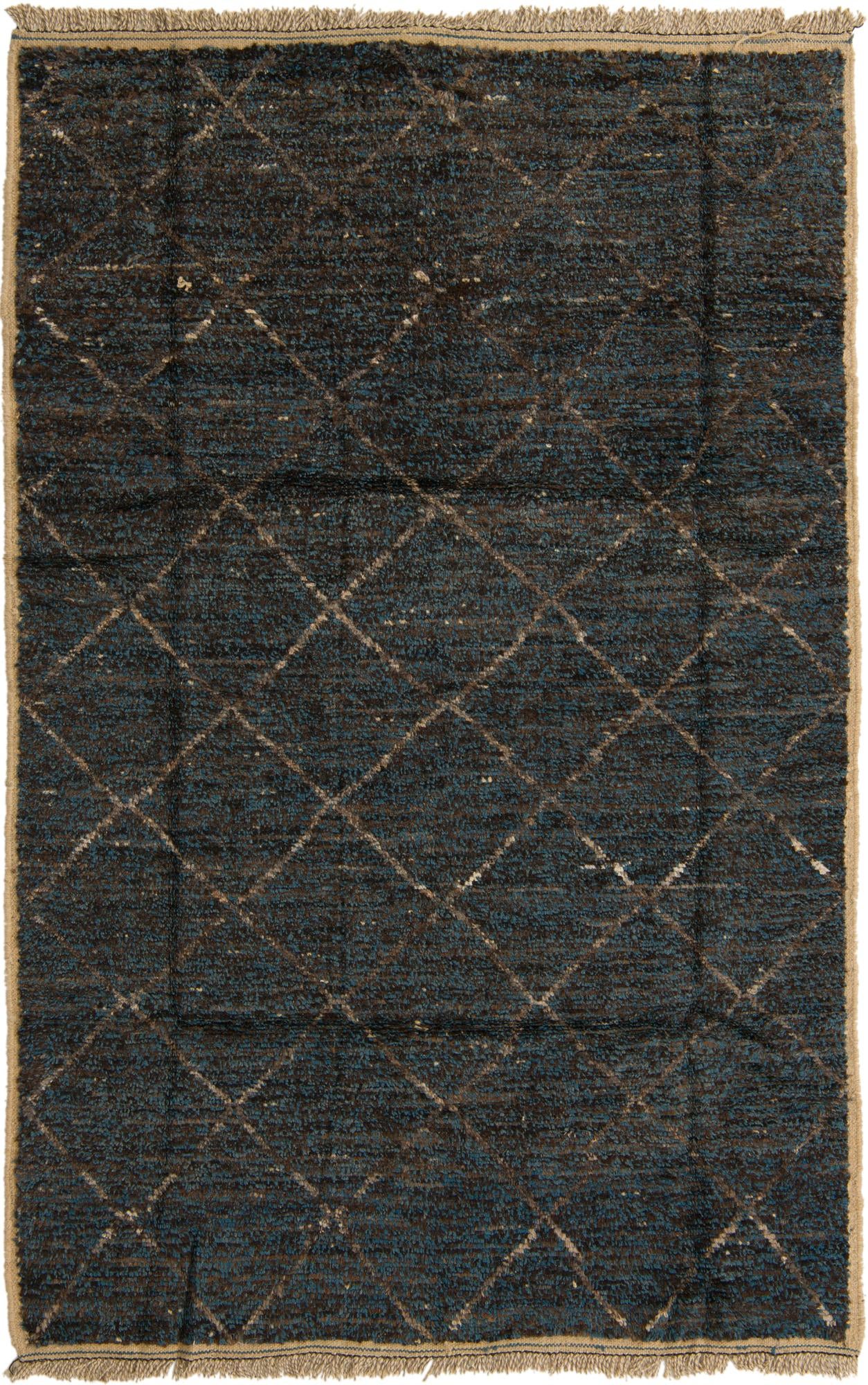 6' 1 x 9' 6 Hand Knotted Moroccan Wool Rug