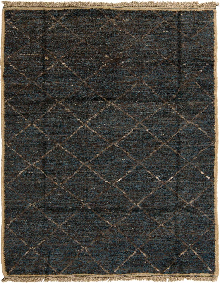 Detail image of 6' 1 x 9' 6 Hand Knotted Moroccan Wool Rug