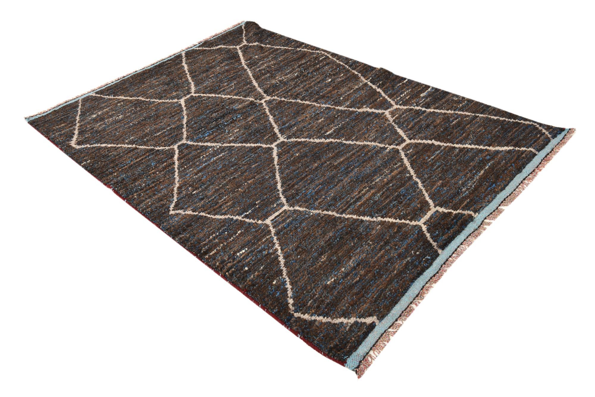 5' 2 x 7' 3 Hand Knotted Moroccan Wool Rug