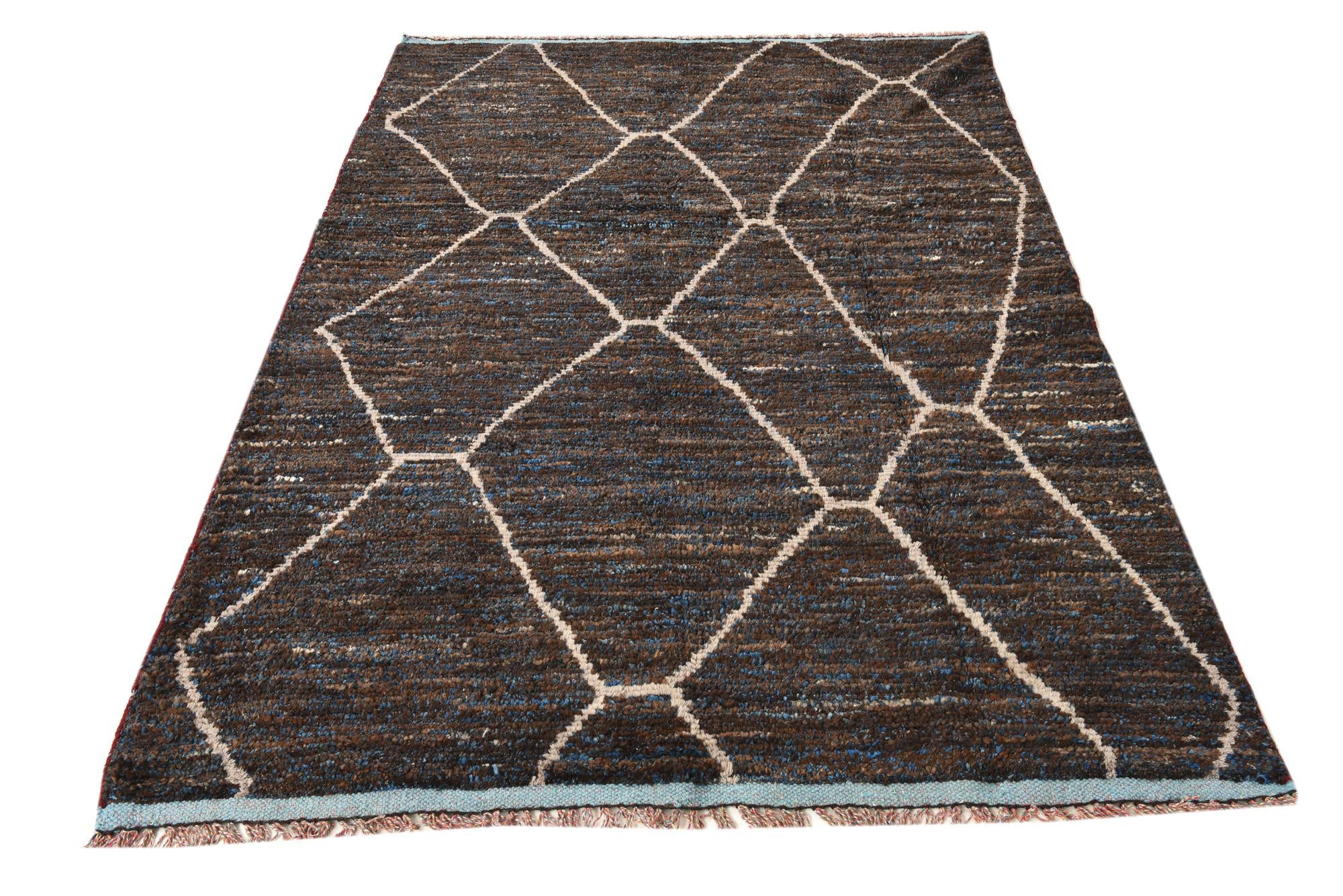 5' 2 x 7' 3 Hand Knotted Moroccan Wool Rug