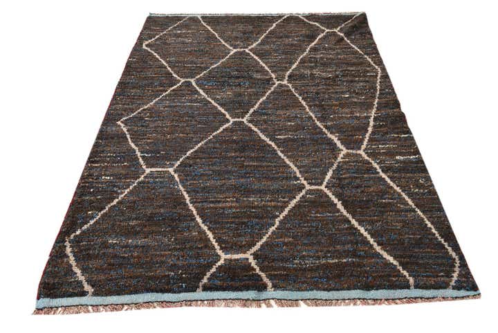155cm x 220cm anudado a mano marroquí Alfombra Lana