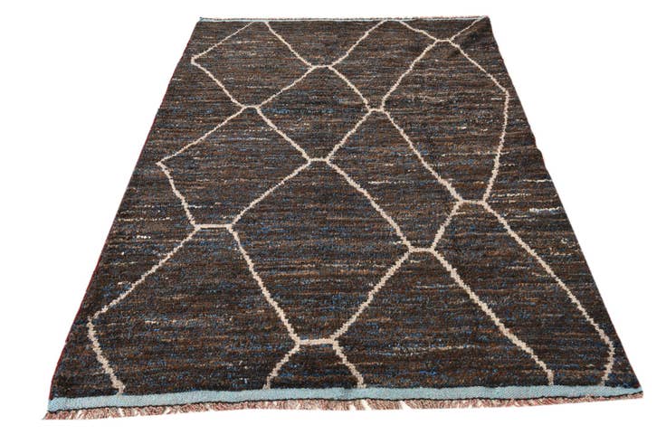 Detail image of 155cm x 220cm anudado a mano marroquí Alfombra Lana
