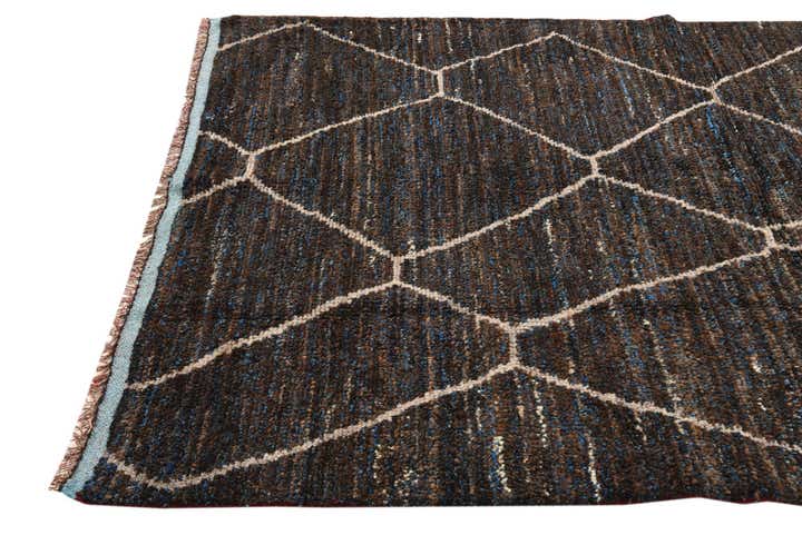 155cm x 220cm anudado a mano marroquí Alfombra Lana