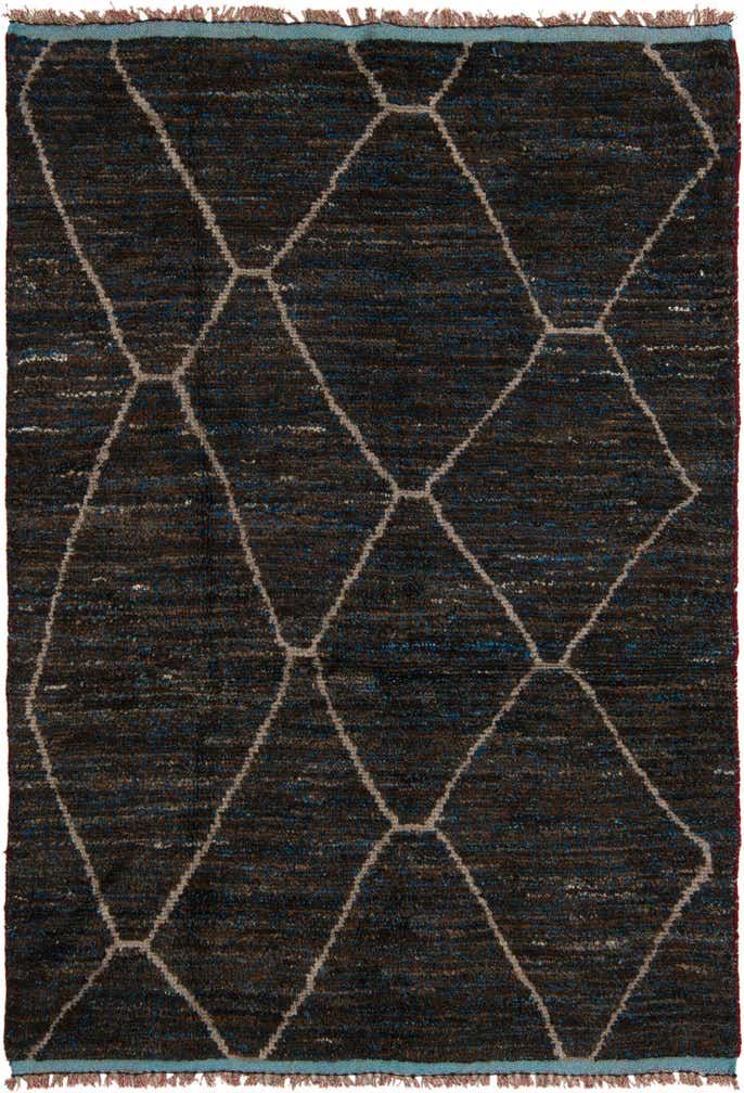 155cm x 220cm anudado a mano marroquí Alfombra Lana