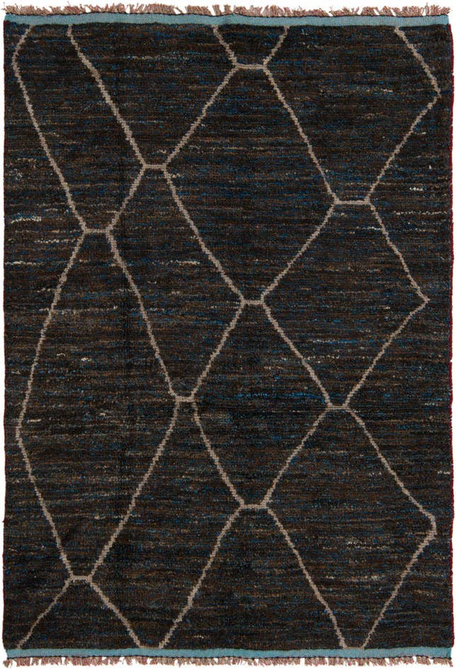 Detail image of 155cm x 220cm anudado a mano marroquí Alfombra Lana