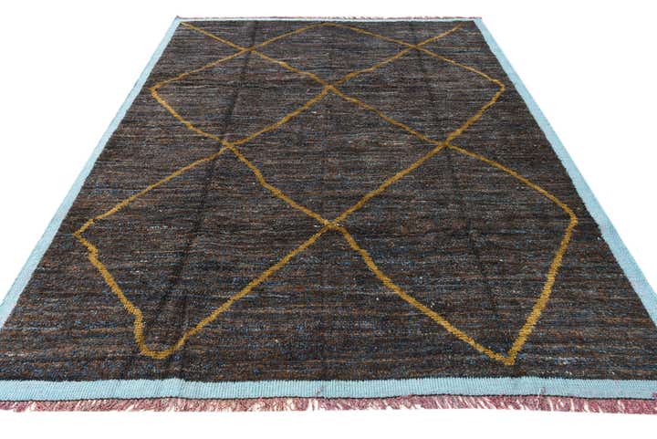 7' 9 x 10' 3 Hand Knotted Moroccan Wool Rug