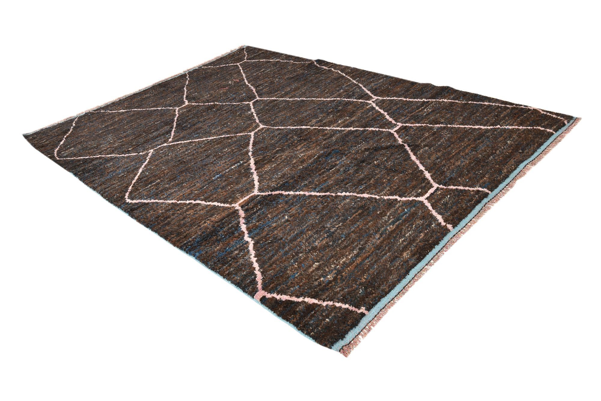 7' 8 x 10' 5 Hand Knotted Moroccan Wool Rug