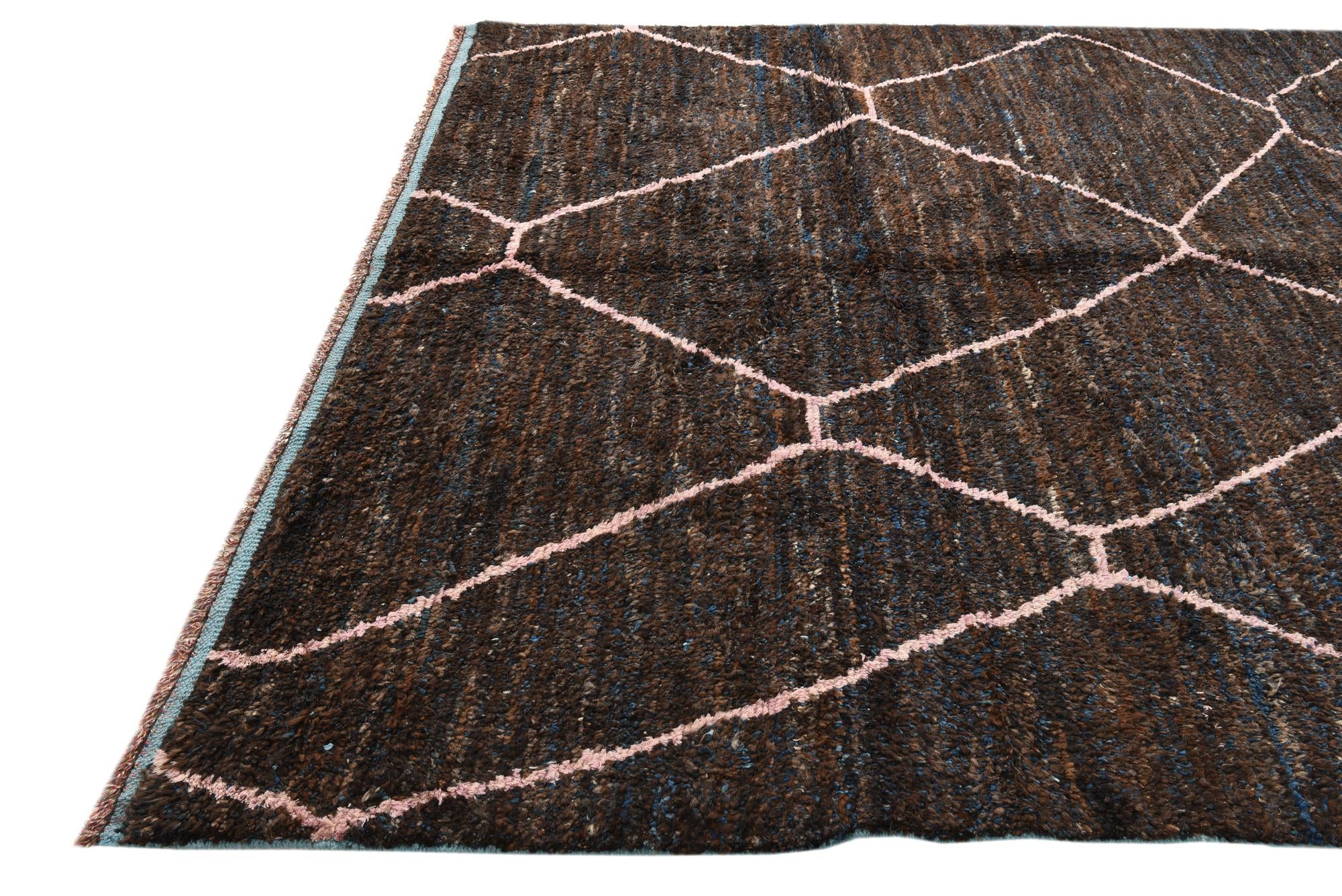 7' 8 x 10' 5 Hand Knotted Moroccan Wool Rug