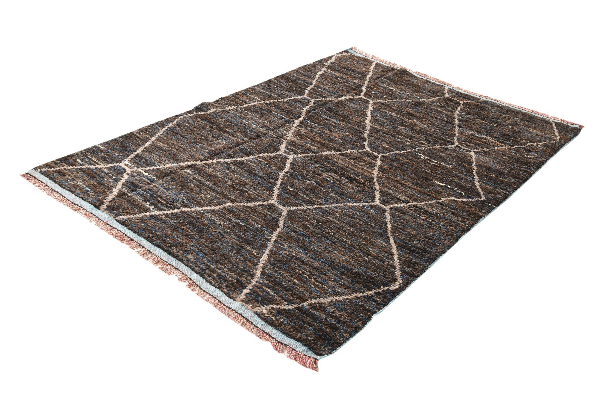 5' 2 x 7' 4 Hand Knotted Moroccan Wool Rug