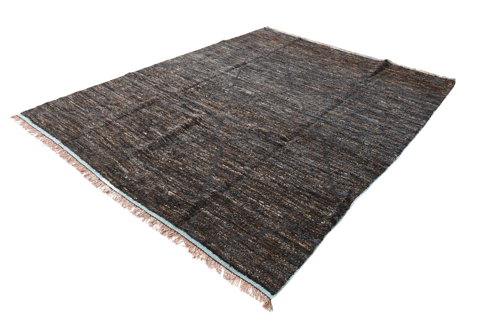 8' x 10' 4 Hand Knotted Moroccan Wool Rug