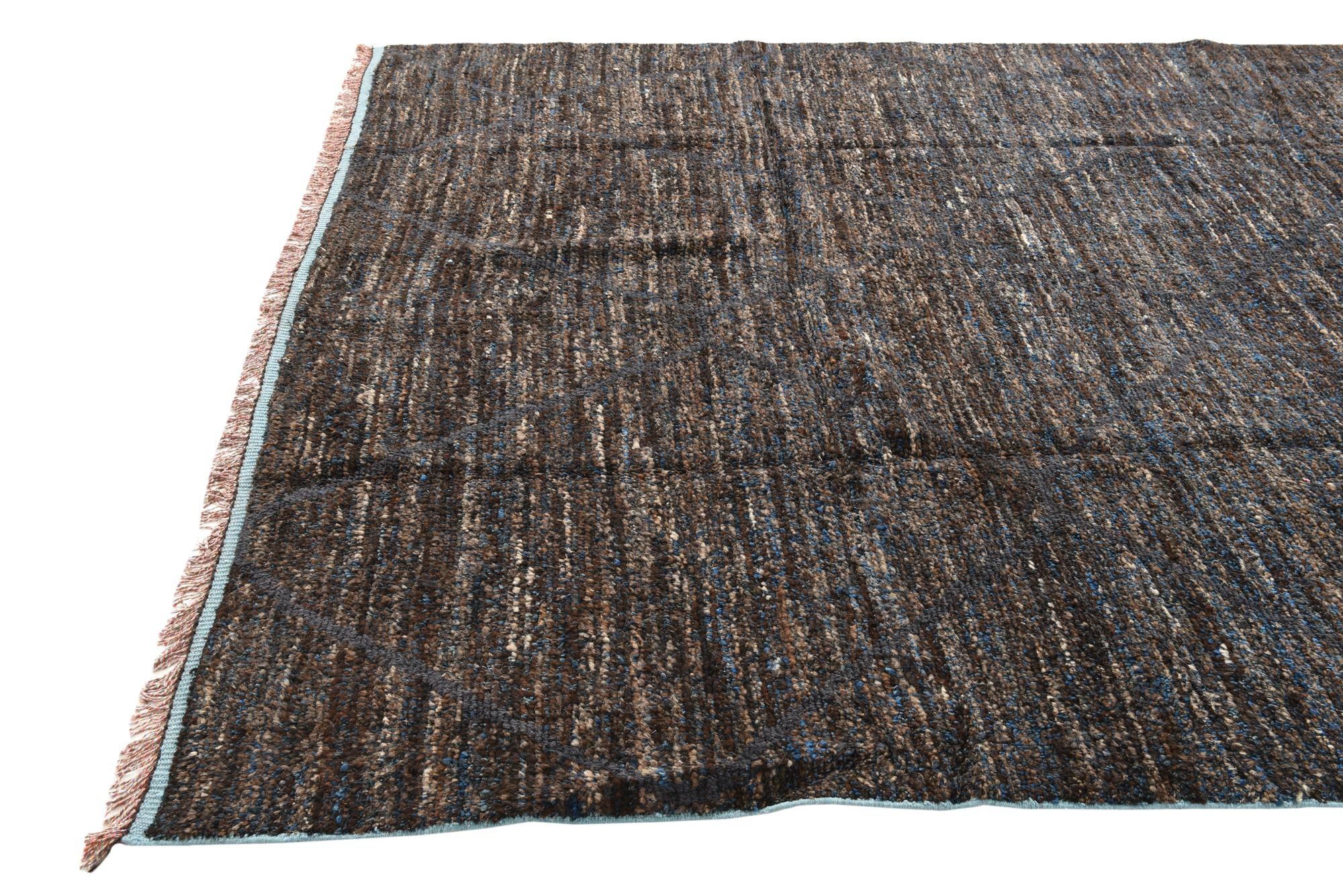 8' x 10' 4 Hand Knotted Moroccan Wool Rug